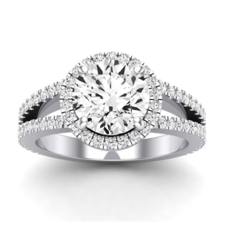 Freesia Moissanite Matching Band Only (does Not Include Engagement Ring) For Ring With Round Center whitegold