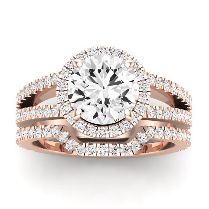 Freesia Moissanite Matching Band Only (does Not Include Engagement Ring) For Ring With Round Center rosegold