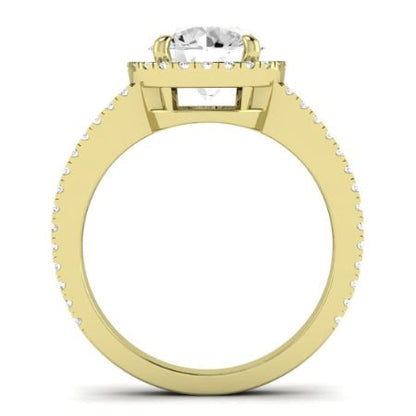 Freesia Moissanite Matching Band Only (does Not Include Engagement Ring) For Ring With Round Center yellowgold