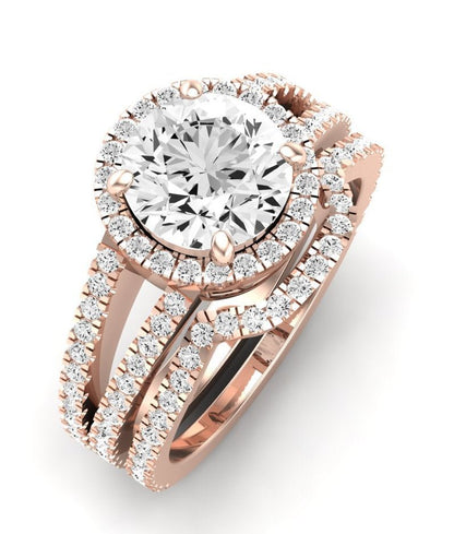 Freesia Moissanite Matching Band Only (does Not Include Engagement Ring) For Ring With Round Center rosegold
