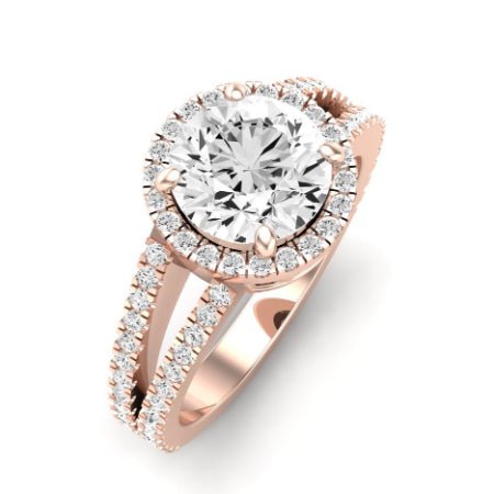 Freesia Moissanite Matching Band Only (does Not Include Engagement Ring) For Ring With Round Center rosegold