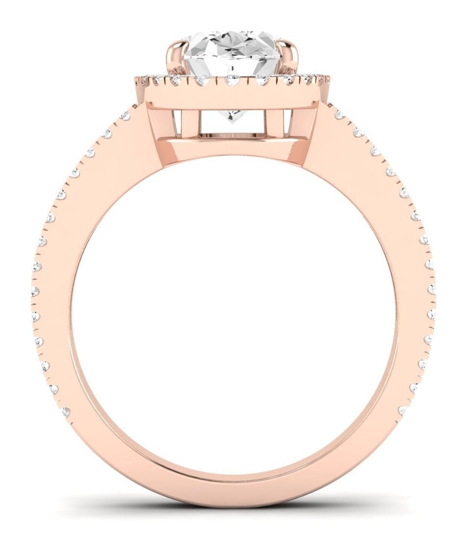 Freesia Oval Moissanite Engagement Ring rosegold