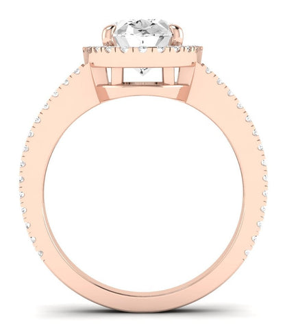 Freesia Oval Moissanite Engagement Ring rosegold