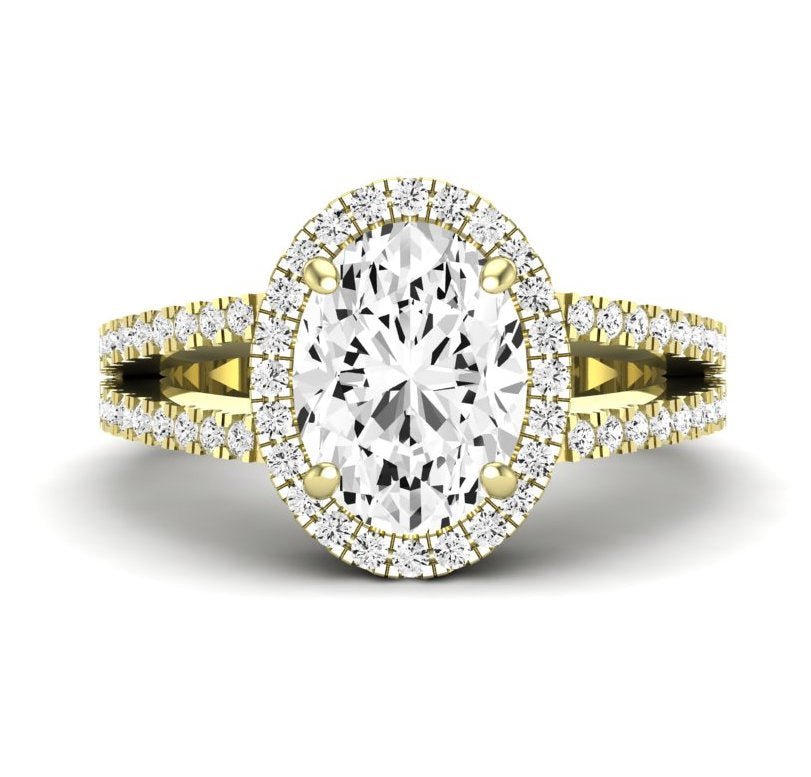 Freesia Oval Moissanite Engagement Ring yellowgold