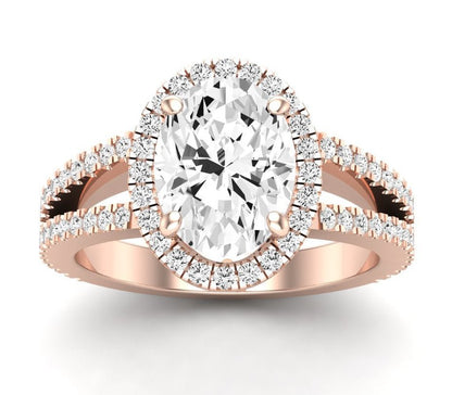Freesia Oval Moissanite Engagement Ring rosegold