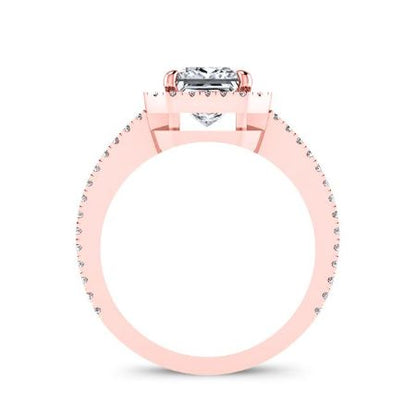 Freesia Round Moissanite Bridal Set rosegold