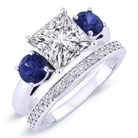 Fuschia Diamond Matching Band Only (engagement Ring Not Included) For Ring With Princess Center whitegold