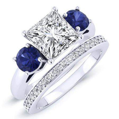 Fuschia Diamond Matching Band Only (engagement Ring Not Included) For Ring With Princess Center whitegold