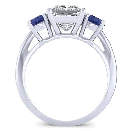 Fuschia Princess Moissanite Bridal Set whitegold