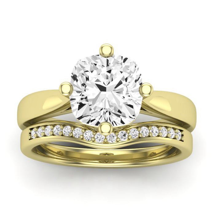 Gardenia Diamond Matching Band Only (does Not Include Engagement Ring) For Ring With Cushion Center yellowgold
