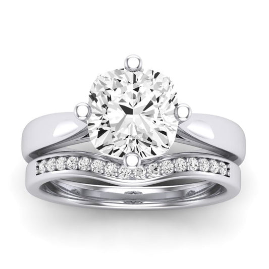 Gardenia Diamond Matching Band Only (does Not Include Engagement Ring) For Ring With Cushion Center whitegold