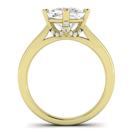 Gardenia Diamond Matching Band Only (does Not Include Engagement Ring) For Ring With Cushion Center yellowgold