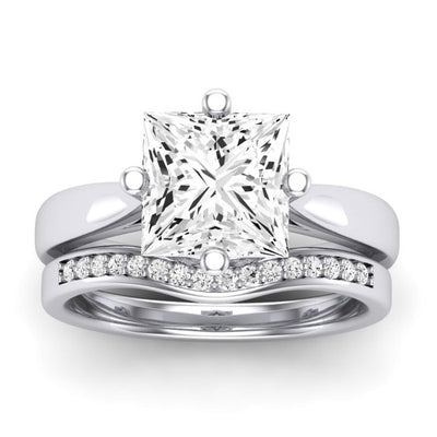 Gardenia Diamond Matching Band Only (does Not Include Engagement Ring) For Ring With Princess Center whitegold