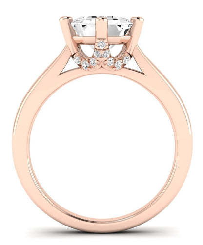 Gardenia Emerald Diamond Engagement Ring (Lab Grown Igi Cert) rosegold