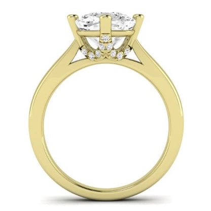 Gardenia Diamond Matching Band Only (does Not Include Engagement Ring) For Ring With Cushion Center yellowgold