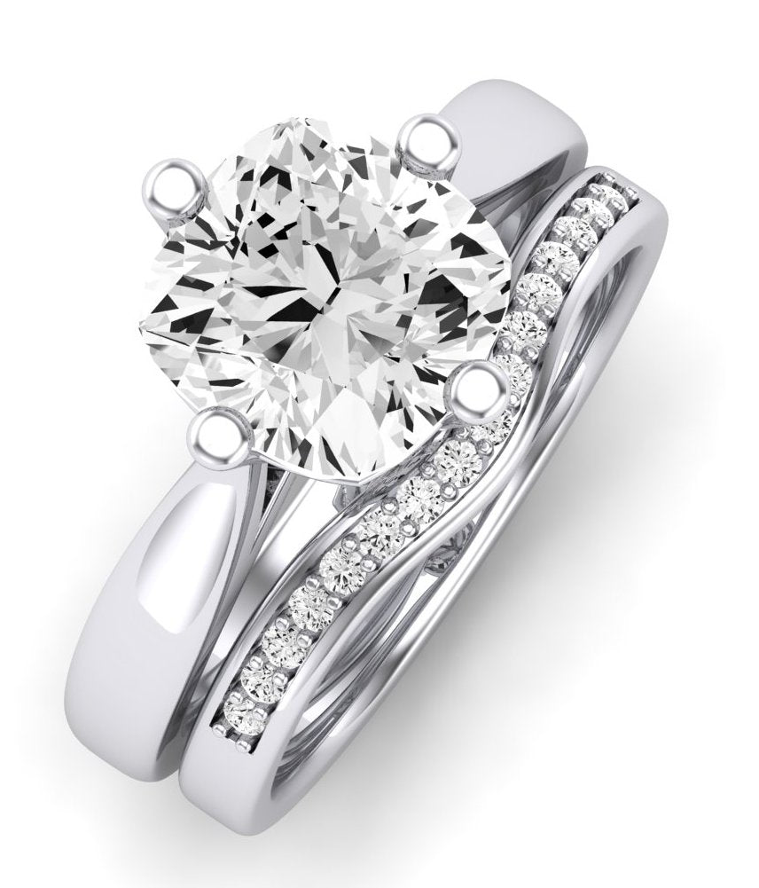 Gardenia Diamond Matching Band Only (does Not Include Engagement Ring) For Ring With Cushion Center whitegold