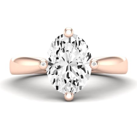 Gardenia Diamond Matching Band Only ( Engagement Ring Not Included)  For Ring With Oval Center rosegold