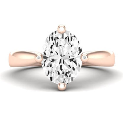 Gardenia Diamond Matching Band Only ( Engagement Ring Not Included)  For Ring With Oval Center rosegold