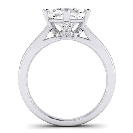 Gardenia Moissanite Matching Band Only (does Not Include Engagement Ring) For Ring With Cushion Center whitegold