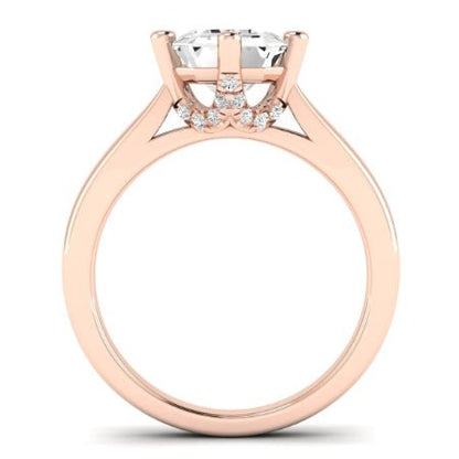 Gardenia Moissanite Matching Band Only ( Engagement Ring Not Included)  For Ring With Emerald Center rosegold