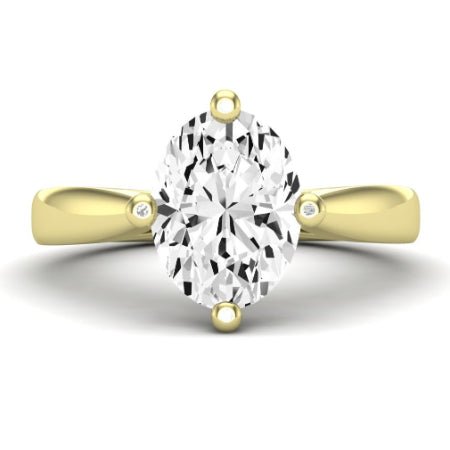 Gardenia Moissanite Matching Band Only ( Engagement Ring Not Included)  For Ring With Oval Center yellowgold