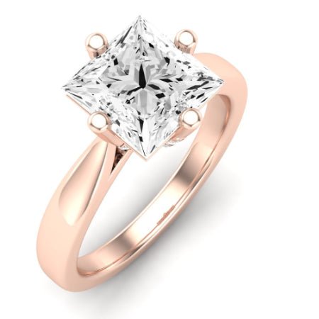 Gardenia Moissanite Matching Band Only (does Not Include Engagement Ring) For Ring With Princess Center rosegold