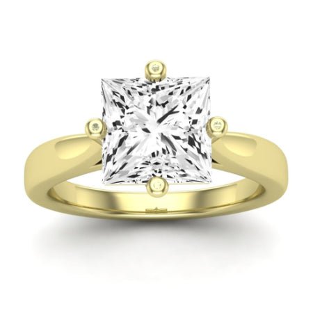 Gardenia Moissanite Matching Band Only (does Not Include Engagement Ring) For Ring With Princess Center yellowgold
