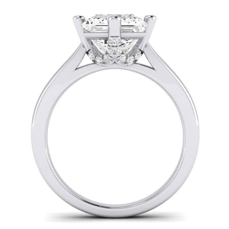 Gardenia Moissanite Matching Band Only (does Not Include Engagement Ring) For Ring With Princess Center whitegold