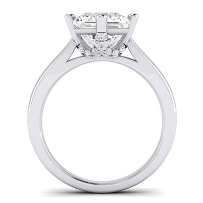Gardenia Moissanite Matching Band Only (does Not Include Engagement Ring) For Ring With Princess Center whitegold