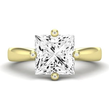 Gardenia Moissanite Matching Band Only (does Not Include Engagement Ring) For Ring With Princess Center yellowgold