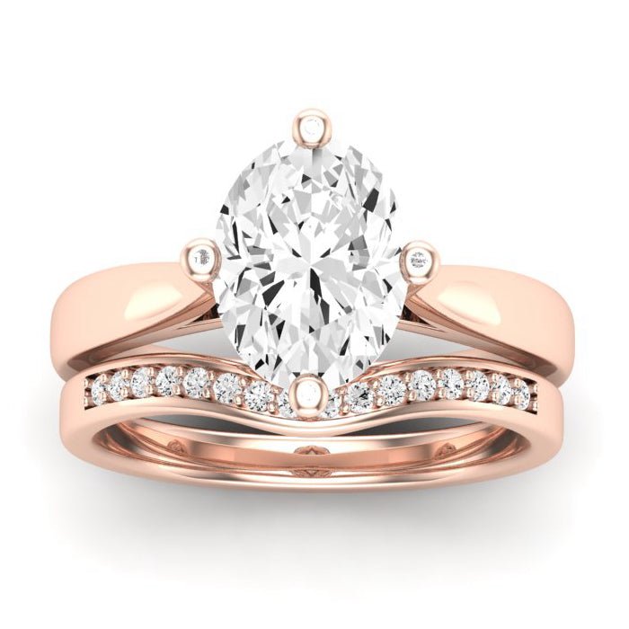 Gardenia Oval Moissanite Bridal Set rosegold