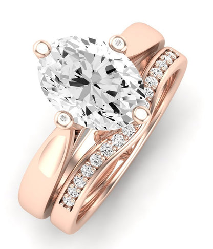 Gardenia Oval Moissanite Bridal Set rosegold