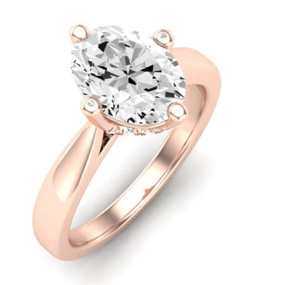Gardenia Oval Moissanite Bridal Set rosegold