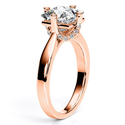 Gardenia Princess Moissanite Engagement Ring rosegold