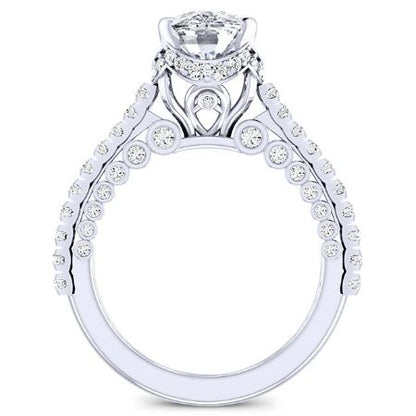 Garland Cushion Moissanite Bridal Set whitegold