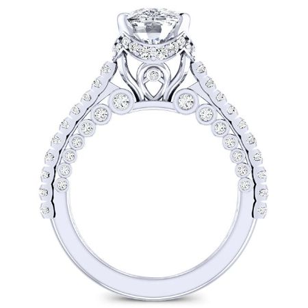 Garland Diamond Matching Band Only (engagement Ring Not Included) For Ring With Cushion Center whitegold