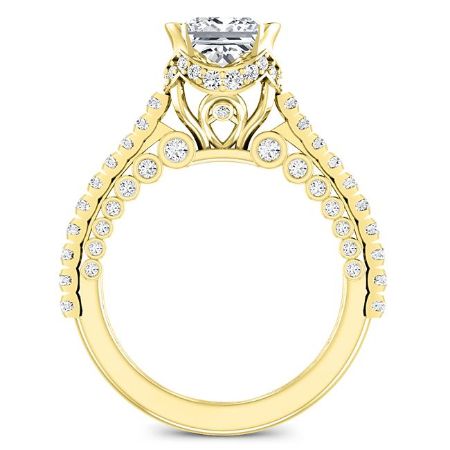 Garland Diamond Matching Band Only (engagement Ring Not Included) For Ring With Princess Center yellowgold