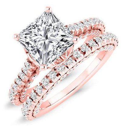 Garland Diamond Matching Band Only (engagement Ring Not Included) For Ring With Princess Center rosegold