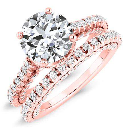 Garland Diamond Matching Band Only (engagement Ring Not Included) For Ring With Round Center rosegold