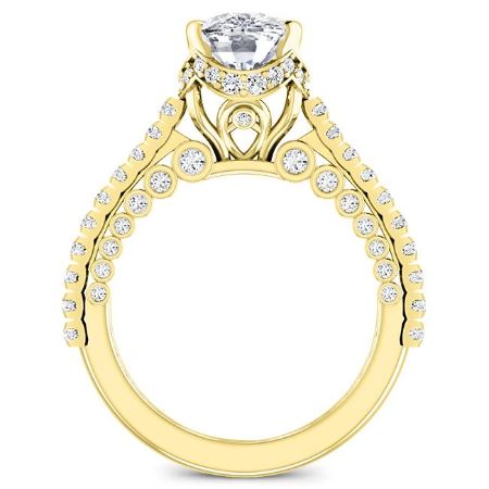 Garland Moissanite Matching Band Only (engagement Ring Not Included) For Ring With Cushion Center yellowgold