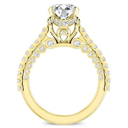 Garland Moissanite Matching Band Only (engagement Ring Not Included) For Ring With Round Center yellowgold