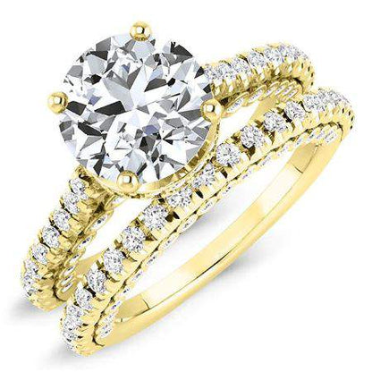Garland Moissanite Matching Band Only (engagement Ring Not Included) For Ring With Round Center yellowgold