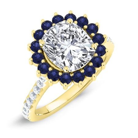 Gazania Cushion Moissanite Bridal Set yellowgold