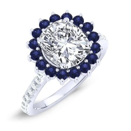 Gazania Cushion Moissanite Bridal Set whitegold