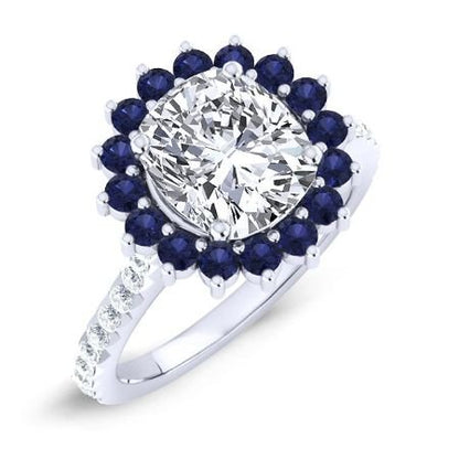Gazania Cushion Moissanite Bridal Set whitegold