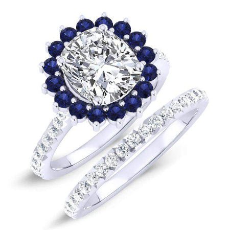 Gazania Cushion Moissanite Bridal Set whitegold