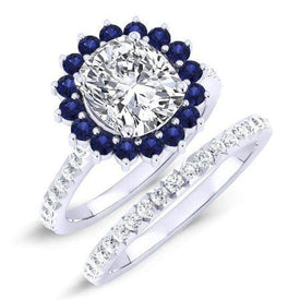 Gazania Cushion Moissanite Bridal Set whitegold