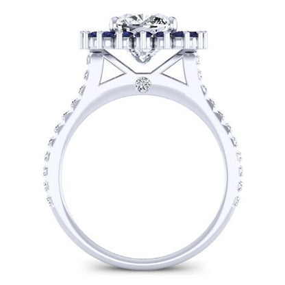 Gazania Cushion Moissanite Bridal Set whitegold