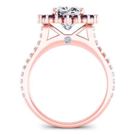 Gazania Cushion Moissanite Bridal Set rosegold