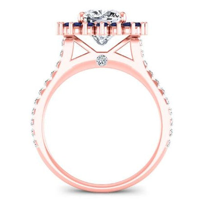 Gazania Cushion Moissanite Bridal Set rosegold